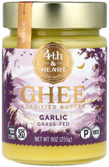 4th&하트 기 정제 버터 목초 사육 마늘 255g(9oz), HRT00010, 1개, 255g - 쿠팡