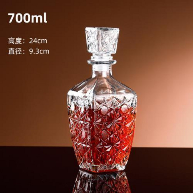 鑽石紋 700ml 玻璃醒酒器, 1只, 鑽石瓶 1只 700ml