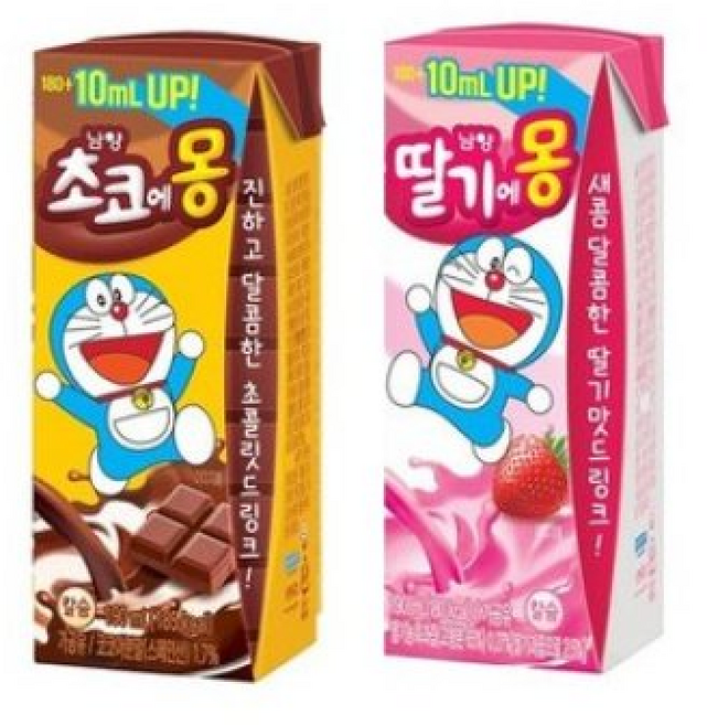 남양 초코에몽 +딸기에몽, 190ml, 1개