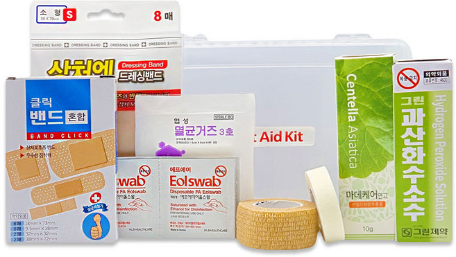 휴대용 미니 구급함 8종 가정용 응급키트 구급상자, 1세트