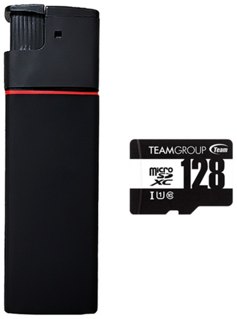 1080P 打火機造型微型攝影機, 1個, DV02+128G記憶卡