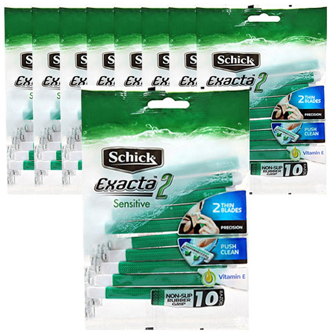 쉬크 이그젝타2 센서티브 일회용 면도기, 10개입, 9개