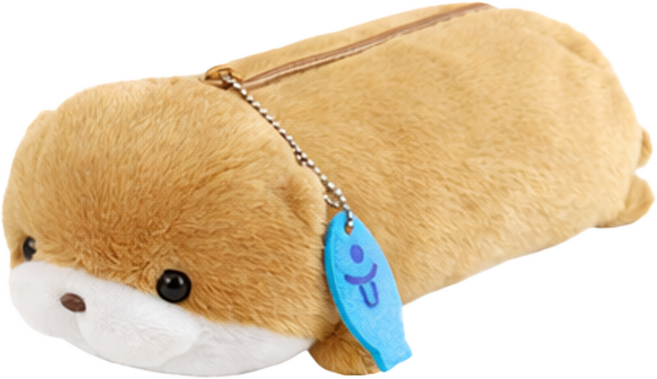 동물 필통 봉제 인형 파우치 수달 필통 파우치, 1개, 단일