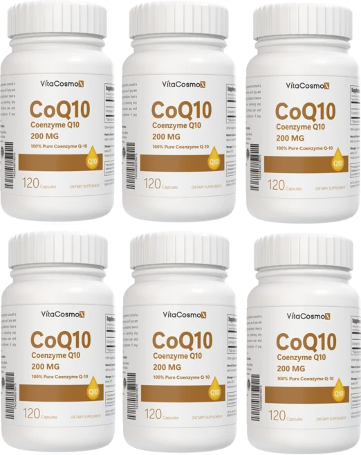 VitaCosmoX 비타코스모엑스 코큐텐 CoQ-10 200mg 120 야채캡슐 120캡슐, 6개 - 쿠팡