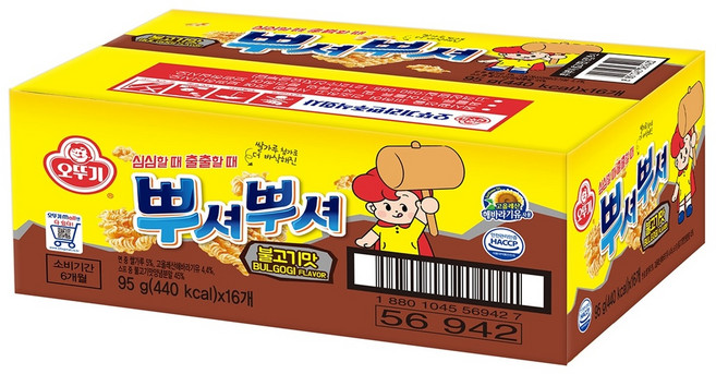 오뚜기 뿌셔뿌셔 불고기맛 1.52kg95g x 16봉지, 1.52kg, 16개