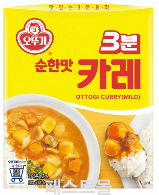 오뚜기3분 카레 순한맛, 200g, 1개