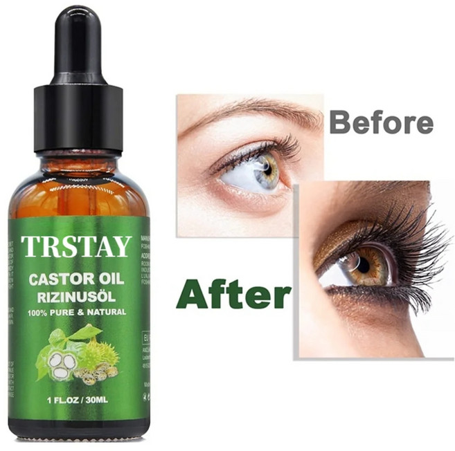 눈썹 오일 모발 재성장 에센셜 에센스 천연 피마자 세럼 토끼, 1개, 5ml