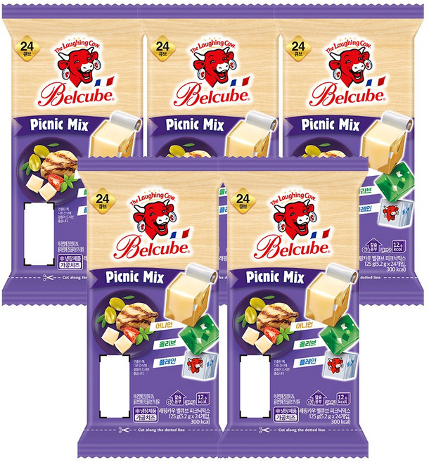 래핑카우 벨큐브 24큐브 125g 피크닉믹스 5개