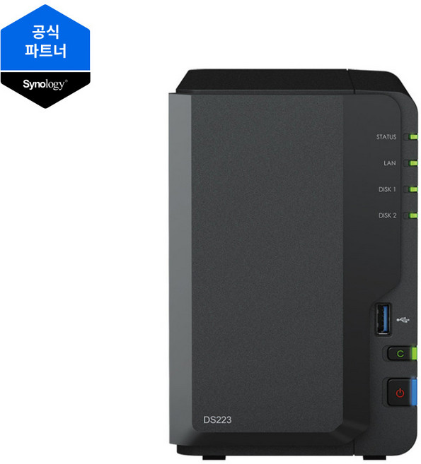 Synology(시놀로지) NAS DS223 (하드미포함) 2베이 타워형 2년보증