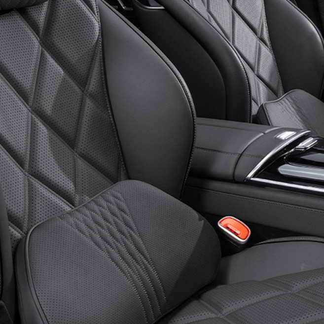 파이널 차량용 메모리폼 커브드 목쿠션 등받이쿠션, 1개, 카본블랙 허리쿠션