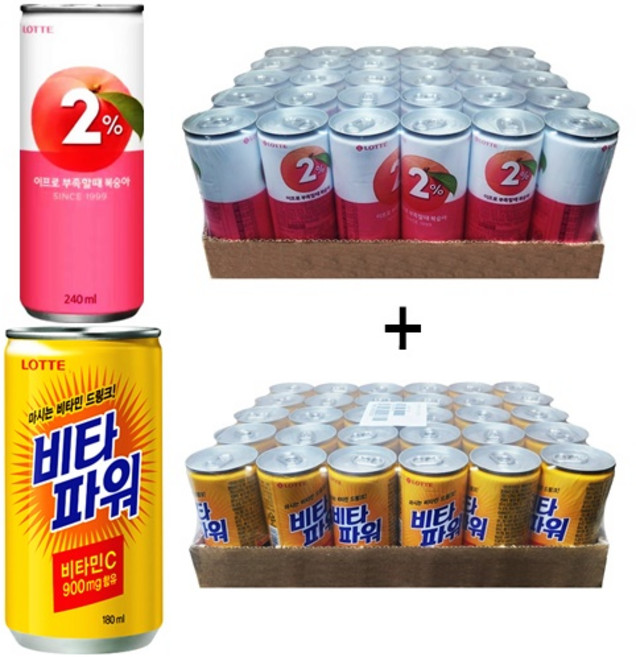 이프로 부족할때 복숭아 240ml(30캔) + 비타파워 180ml(30캔), 60개, 240ml