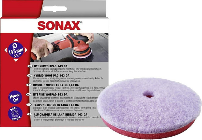 Sonax 폴리셔 듀얼 액션 머신용 울 폴리 패드 143mm, 493800