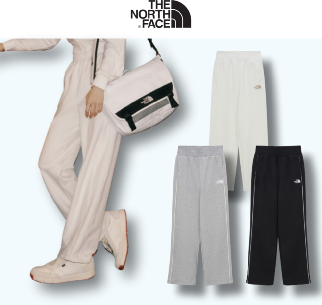 노스페이스 트레이닝 팬츠 여성 와이드 추리닝 바지 운동복 트레이닝복