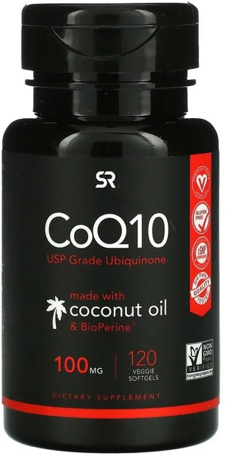스포츠 리서치 CoQ10 코코넛 오일 바이오 페린 함유 100mg 120정 검은 후추 피페린 코큐텐 코큐10 CO큐텐 CO큐10 코엔자임큐텐 코엔자임큐10 유비퀴논 유비퀴놀 효능, 1개 - 쿠팡