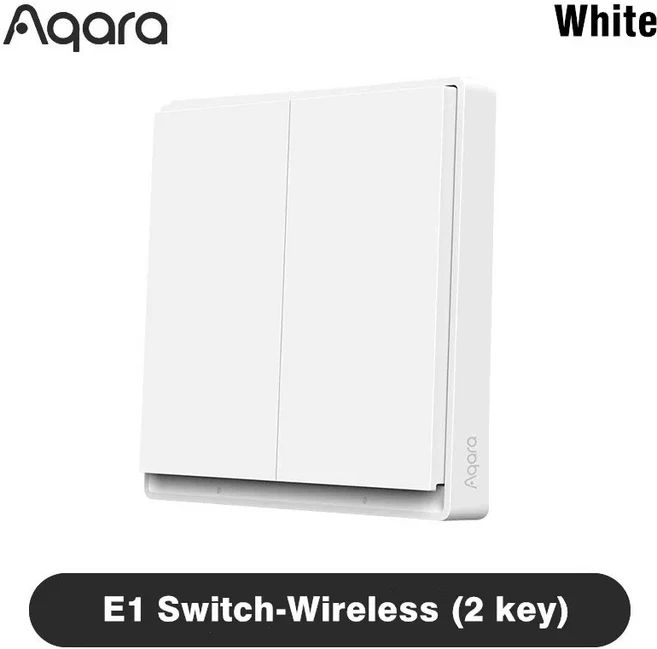 Aqara 벽 스위치 E1 버전 Xiaomi Mi Home Homekit 용 스마트 무선 키 Zigbee 3.0 전등 스위치 와이어중립 없음, 1개