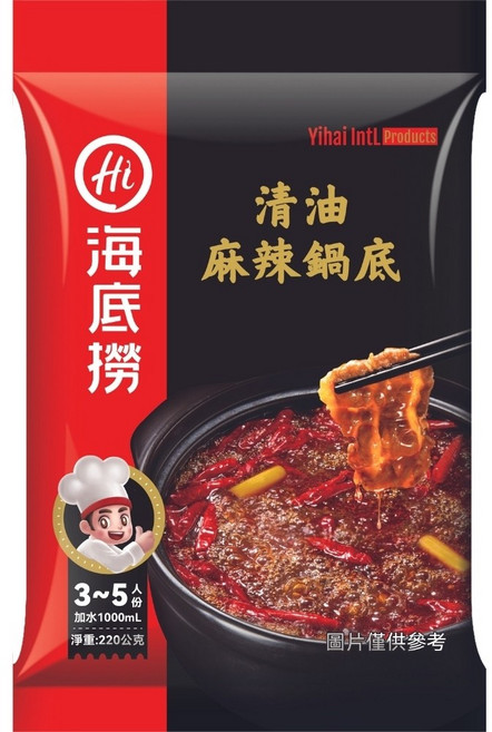 海底撈 清油麻辣鍋底, 1個, 麻辣清油220g