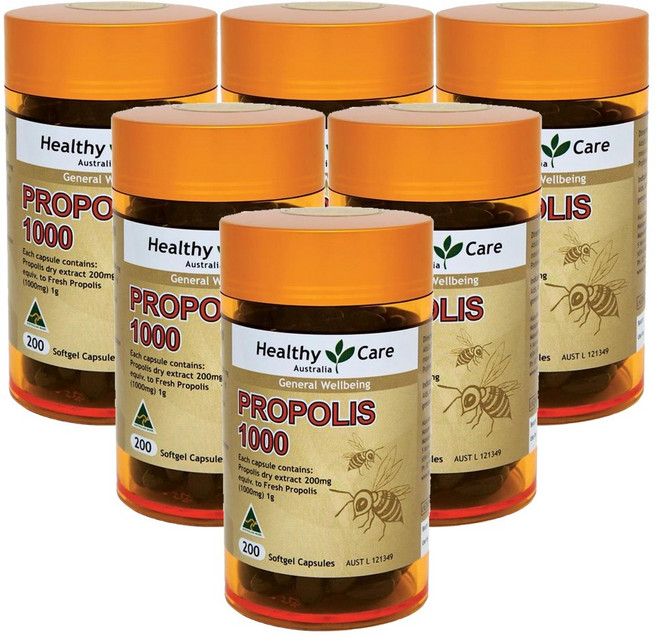 헬씨 케어 프로폴리스 1000mg 200 캡슐 X 6개, 1세트, 200정