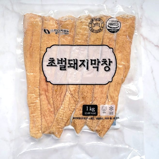대구돼지막창 1kg 달구지막창 한번구운 무절단 캠핑용 업소용 가정용, 01. 무절단 초벌 돼지막창 1kg, 1