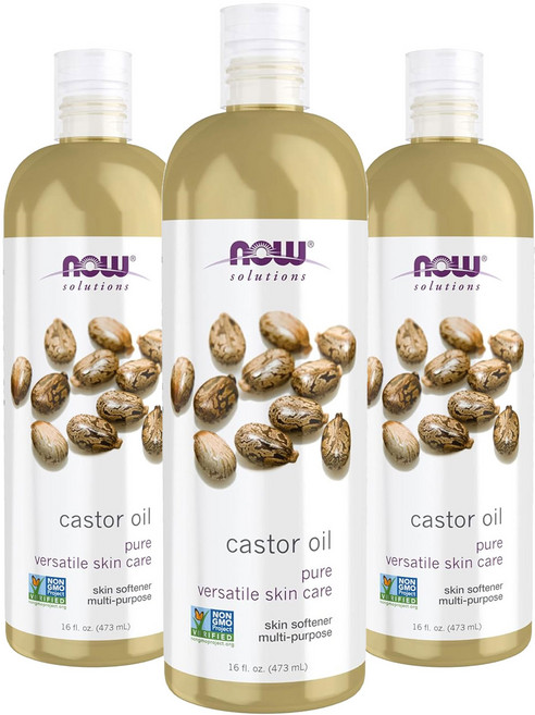 나우푸드 캐스터 오일 퓨어, 473ml, 3개
