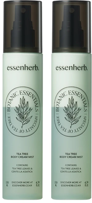 에센허브 티트리 바디 크림 미스트, 2개, 130ml - 쿠팡
