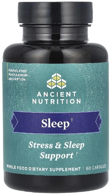 Dr. Axe / Ancient Nutrition 슬립 스트레스 앤 서포트 캡슐 60정, 알약/캡슐, 1개 - 쿠팡