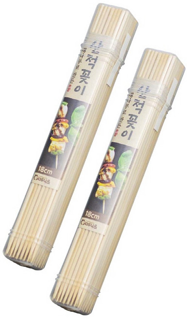 생활미소 대나무로 만든 산적꽂이 80입, 18cm 2개, 80개입