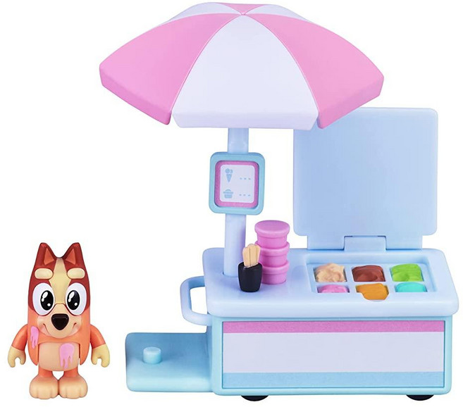 Bluey 차량 및 피규어 팩 비치 쿼드 밴딧 포함 6.4-7.6cm(2.5-3인치) 피규어 및 서핑