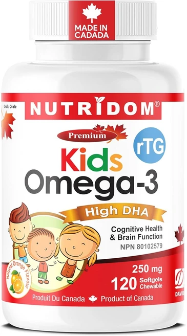 [뉴트리돔] 알티지 rTG 키즈어린이 오메가 3 고함량 DHA 120 츄어블, 1개, 120정 - 쿠팡