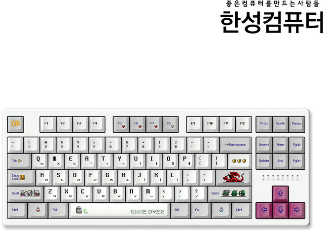 한성컴퓨터 TFG Magnetox 2XL (픽셀) 텐키리스 유선 무접점 키보드, 픽셀, 제조사축