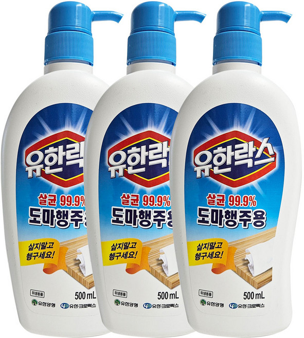 유한락스 도마 행주용 세제, 483ml, 3개