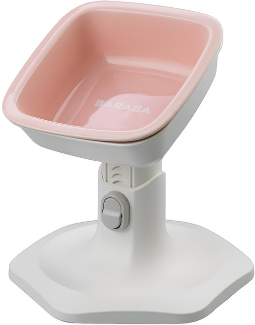 바라바 반려동물 도자기 그릇 높이조절 테이블 + 보울 세트 B392, 핑크, 1세트