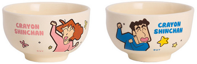 Keyiyijia 귀여운 크래용신짱 시리즈 페이스볼 2개입, 1세트, 봉미선+신형만