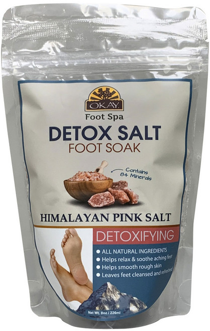Okay Pure Naturals 풋 소크 히말라얀 핑크 솔트, 1개, 1개, 226ml