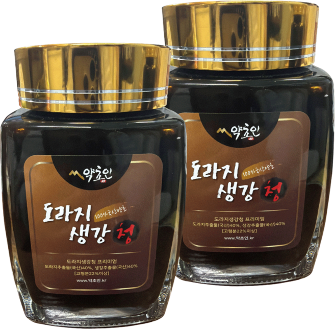 맛이 좋은 국내산 도라지생강청 500g 국산 도라지차 생강차 도라지청 생강청 약초인, 2개, 1개입