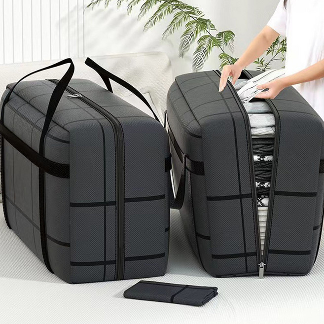 리빙프레소 옷 이불 보관용 수납가방 대용량 정리함, 2개, 그레이