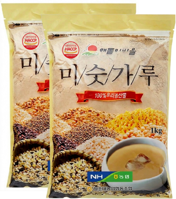 [강원도양양농협] 고단백 미숫가루 단백질27% [설악산 자락의 해풍 맞은 청정농산물 HACCP인증] - 하조대농협, 2개, 1kg