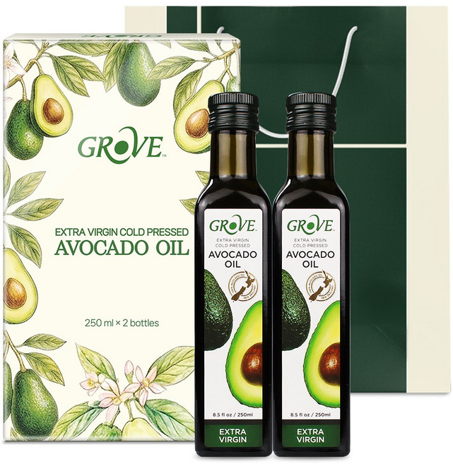 그로브 엑스트라버진 아보카도 오일 선물세트 (쇼핑백) 아보카도유, 1세트, 500ml