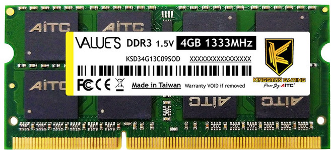 AITC Value S DDR3 筆記型記憶體, KSD34G13C09SD, 1個
