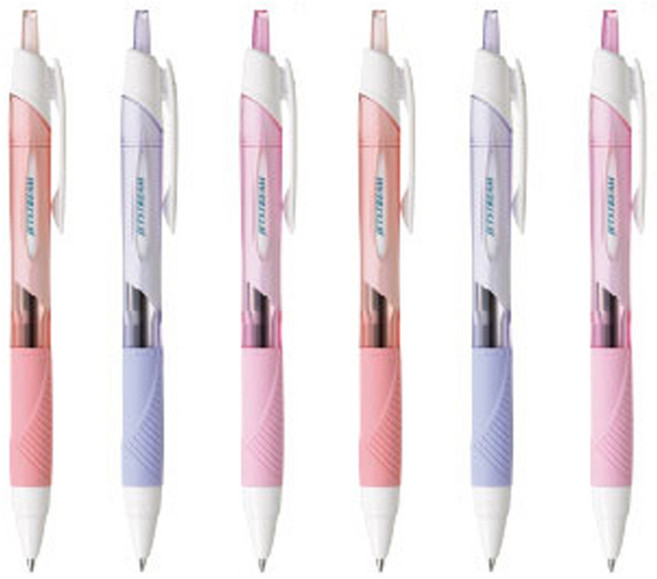 유니 제트스트림 유성볼펜 0.5mm sxn-150-05 한정판 3컬러 칼라바디 검정잉크 6개입, 1세트