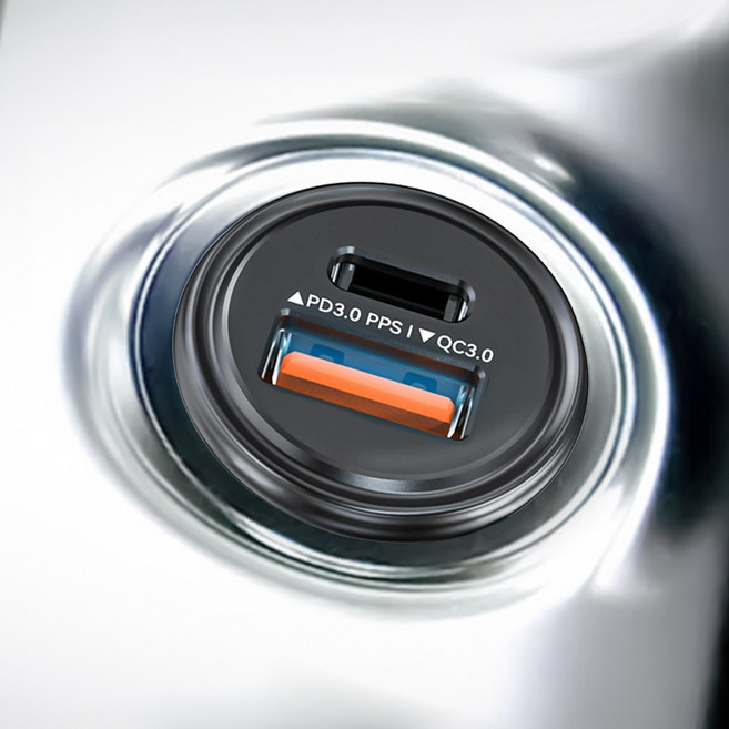 비잽 48W 듀얼 C&A타입 차량용 충전기, 블랙, BZD48