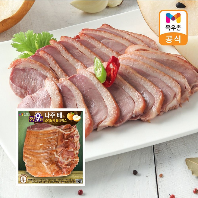[목우촌] 주부9단 나주배 오리훈제 슬라이스 200g x10개, 10개