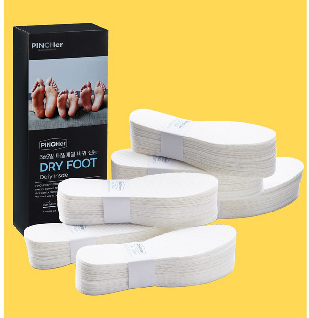 핀처 발냄새페이퍼 발냄새제거제 일회용 깔창 드라이풋 1+1 (30켤레), 오리지널 화이트 2+2 (60켤레), 1개