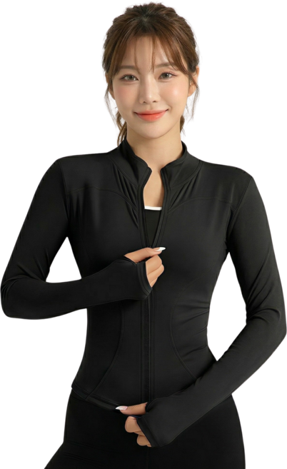 엘라웨어 집업 래쉬가드 워터레깅스 상의, 블랙