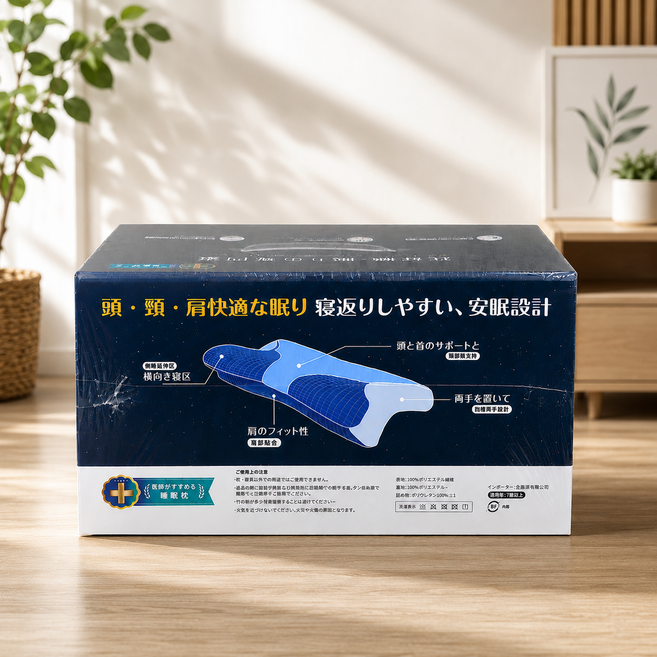 枕好睡 慢回彈護頸枕 靠枕 枕頭 頸椎枕 趴睡枕 止鼾枕 側睡枕 低枕頭 腰枕 按摩枕, 枕好睡(枕芯)+藍色枕頭套,, 1件