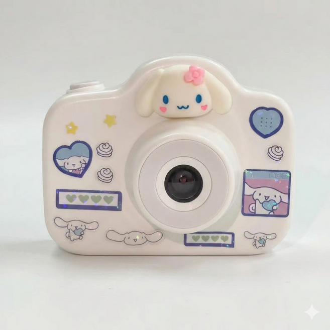 兒童數位相機 可愛卡通造型 高清錄影 遊戲功能 音樂播放, 1個, 玉桂狗【雙攝自拍+音樂+小遊戲】