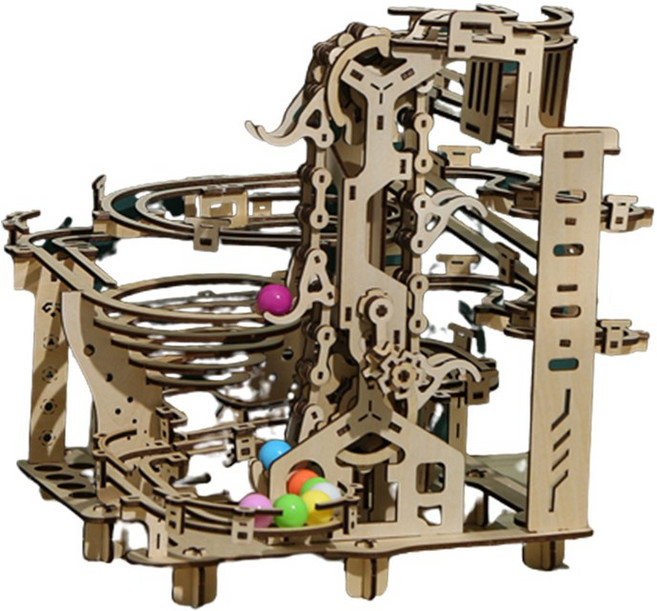 별별탐구생활 DIY 나무 퍼즐 마블런 구슬 레일 캔디 런닝볼, 멀티색상, 1개, 335피스