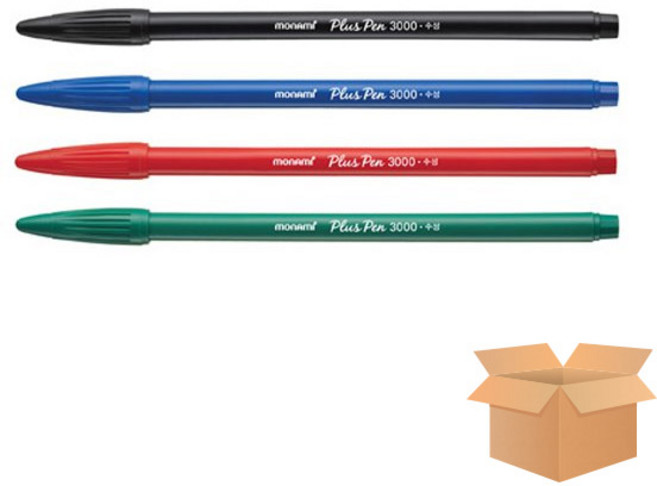 (MONAMI) 모나미 프러스펜 12자루x1타 플러스펜, 검정, 1박스