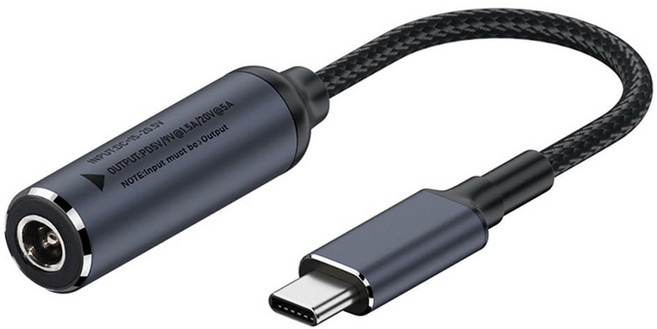 Xiwai DC 5.5X2.5mm Type-C USB-C 100W PD9V 5V 20V 18cm 잭 입력 전원 충전 케이블 편조