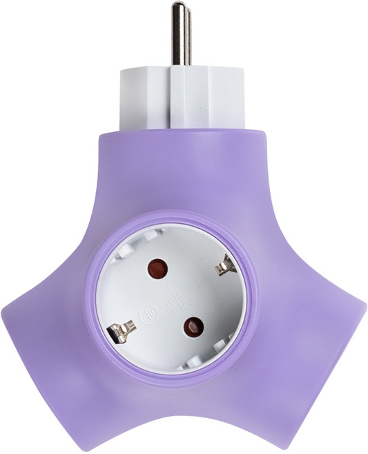 파워존 테트라포드 디자인 멀티탭 3구 오리지널, 1개, 퍼플
