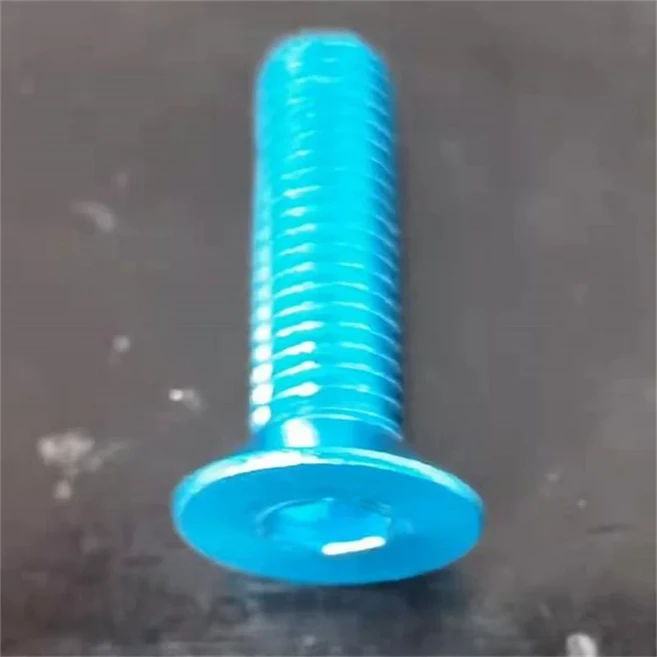 양극산화 알루미늄 플랫 육각 소켓 카운터싱크 헤드 나사 M3 M4 x 6 8 10 12 14 20/25 개, 01 M3 10pcs, 01 Light Blue, 08 16mm